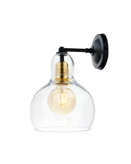 Kaspa 20879105 LONGIS GOLD - Nástěnná lampička v lehkém retro stylu v černo zlaté barvě, čiré sklo, 1 x E27