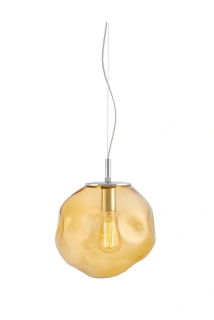 Kaspa 10417115 AVIA M - Závěsné svítidlo s nepravidelným průhledným stínidlem v jantarové barvě, 1 x E27, Ø 30cm