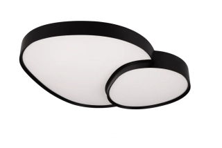 Trio Leuchten 647519232 RISE - LED stmívatelné stropní svítidlo v černé barvě, dálkový ovladač, LED 45W, 2700-6500K, 77 x 63cm