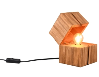 Trio Leuchten 514110130 TREASURE - Stolní dřevěná lampička na noční stolek, 1 x E14, včetně LED žárovky, přírodní dřevo
