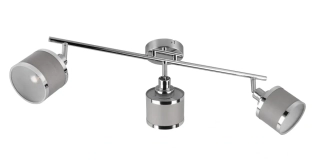 Trio Leuchten 812100306 AROSA - Elegantní stropní svítidlo s textilními stínidly, chrom lesk, 3 x E14, šířka 80cm