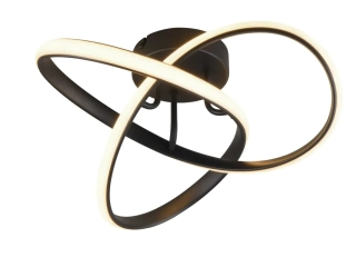 Trio Leuchten R62101132 MEO - Stropní moderní LED lustr v černé barvě, 15W, 1800lm, 3000K, Ø 40cm