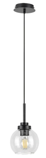 Rabalux 75006 TIRINA - Závěsné svítidlo do koupelny v černé barvě, 1 x E27, IP44, Ø 15cm