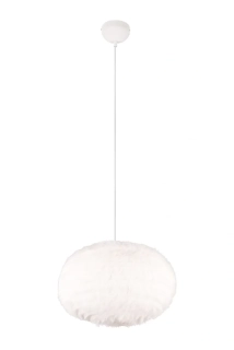 Trio Leuchten R31581901 FURRY - Závěsné bílé plyšové svítidlo, 1 x E27, Ø 50cm