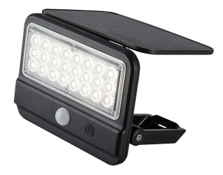 Rabalux 77040 FLAXTON - LED solární černé nástěnné svítidlo s pohybovým čidlem, 7W, 700lm, 4000K, IP54