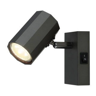 Globo 57918-1 JAMES - Nástěnné bodové svítidlo v tmavě šedé barvě s vypínačem, 1 x GU10