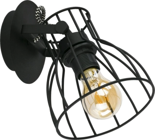 TK Lighting 2120 ALANO - Nástěnná retro lampička v černé barvě, 1 x E27