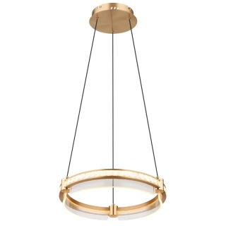 Globo 67196-36H BLONDIE - Stmívatelný závěsný lustr ve zlaté barvě s K5 krystalky dálkovým ovladačem, LED 36W, 2700 - 6000K, Ø 40cm