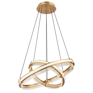 Globo 67196-78H BLONDIE - Stmívatelný závěsný lustr ve zlaté barvě s K5 krystalky dálkovým ovladačem, LED 78W, 2700 - 6000K, Ø 60cm