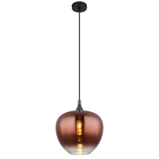 Globo 15548H1G MAXY - Závěsný černý lustr s měděným stínidlem, 1x E27, Ø 29cm 