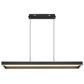 Globo 15643 SOLA - Moderní LED lustr nad jídelní stůl v černé barvě s dálkovým ovládáním, LED 70W, 2700 - 6500K, 116 x 18,6cm