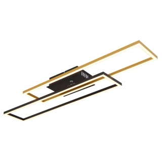 Globo 67208-30G DAKARI - Moderní LED stropní lustr v černé barvě se zlatým prvkem, LED 30W, 3000K , 80 x 60cm