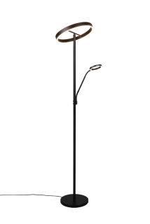 Trio Leuchten 449510232 WILLIS - Moderní stojací LED stmívatelná lampa v černé barvě, LED 39W + 5,5W,  2700+3200+4000K, 180cm