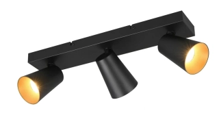 Trio Leuchten 817100332 SHARP - Trojbodové stropní svítidlo v černé barvě, 3 x GU10