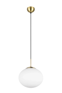Trio Leuchten 363100108 FOMENTO - Závěsné mosazné svítidlo s mléčným skleněným stínidlem, 1 x E27, Ø 30cm