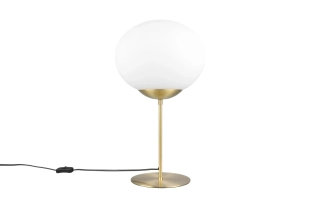 Trio Leuchten 563100108 FOMENTO - Mosazná stolní lampa se skleněným stínidlem, 1 x E27, Ø 30cm