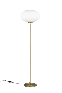 Trio Leuchten 563100108 FOMENTO - Mosazná stojací lampa se skleněným stínidlem, 1 x E27, Ø 40cm, 150cm