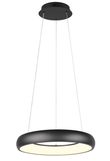 Trio Leuchten 349614532 CARDONA - LED černé závěsné kulaté svítidlo stmívatelné běžným vypínačem a změnou barvy světla, LED 29W, 2300+3000+4000K, Ø 46cm