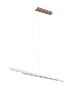 Trio Leuchten R37882176 ODIO - Závěsný lineární lustr v teple šedé a kávové barvě, 22W, 3000K, 110cm