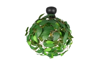 Trio Leuchten R60461015 LEAVY - Moderní stropní lustr s lístečky v zelené barvě Ø 38cm, 1 x E27