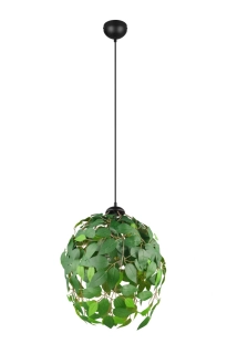 Trio Leuchten R10461915 LEAVY - Závěsný lustr s lístečky v zelené barvě Ø 38cm, 1 x E27
