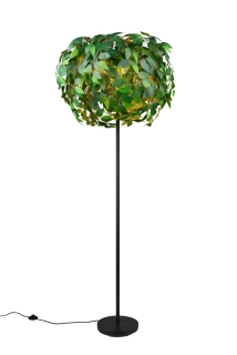 Trio Leuchten R40463015 LEAVY - Moderní stojací lampa s lístečky v zelené barvě, výška 180cm, 3 x E14