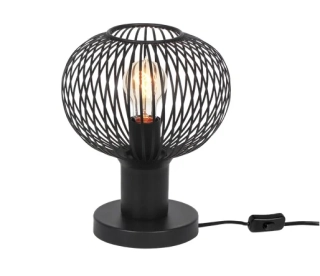 Trio Leuchten 565700132 GILA - Vintage stolní lampička na noční stolek, 1 x E27, Ø 23cm