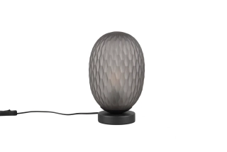 Trio Leuchten 564200115 FACETTE - Stolní lampička na noční stolek, kouřové sklo 1 x E27, Ø 17cm 