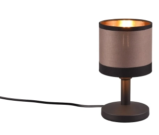 Trio Leuchten R59551041 DAVOS - Dotyková lampička s textilním stínidlem v hnědé barvě, 1 x E14