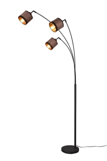 Trio Leuchten R41553041 DAVOS - Stojací trojramenná lampa s textilními stínidly, 3 x E14, 185cm výška