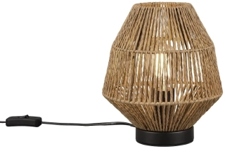 Trio Leuchten R51101026 MIKI - Stolní lampička s moderním papírovým stínidlem v imitaci ratanu, 1 x E27, 20cm