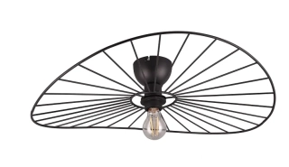 Trio Leuchten R61451032 CHAPEAU - Stropní kovové vintage svítidlo v černé barvě, 1 x E27, Ø 60cm