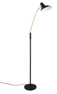 Trio Leuchten 463400180 TRAVELLER - Stojací černá lampa s husím krkem a vypínačem, 1 x E27, 145cm
