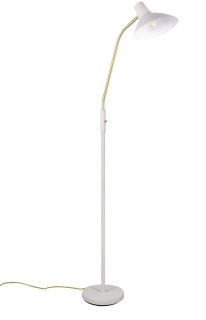 Trio Leuchten 463400176 TRAVELLER - Stojací šedá lampa s husím krkem a vypínačem, 1 x E27, 145cm