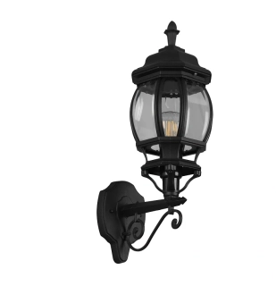 Trio Leuchten 206967132 ELVO - Nástěnné venkovní retro svítidlo v černé barvě IP44, výška 49cm