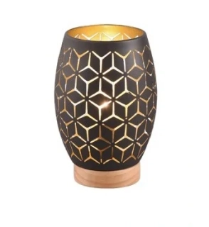 Trio Leuchten R51571080 BIDAR - Stolní lampička k posteli v černo zlaté barvě, 1 x E27