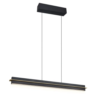 Trio Leuchten 346710180 EMERSON - Závěsné černé, dotykem stmívatelné svítidlo nad pracovní a jídelní stůl se změnou barvy světla 2700 - 5000K, 95cm, 22W