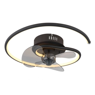 Globo 03660 KOREN - Stropní LED ventilátor v černé barvě,dálkové ovladání, LED 30W, 2700-6500K