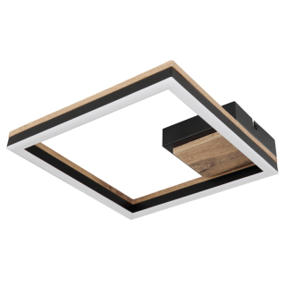 Globo 67297D BEATRIX - Stropní LED svítidlo v černé barvě s MDF dřevem, LED 12W, 3000K