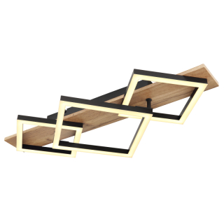 Globo 67294D2 BEATRIX - Stropní LED svítidlo v černé barvě s MDF dřevem, LED 24W, 3000K