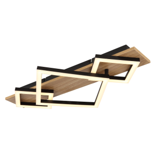 Globo 67330-24 BEATRIX - Stropní LED svítidlo v černé barvě s MDF dřevem, LED 24W, 3000K