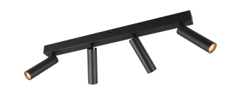 Trio Leuchten 849210432 AMBALA - LED stropní bodové svítidlo v černé barvě s přepínačem barvy světla 2300 + 3000 + 4000K, LED 4 x 5,5W