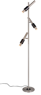 Trio Leuchten 455310307 IKARIS - LED stojací dotyková lampa v matném niklu a černé barvě s přepínačem barvy světla 2300 + 3000 + 4000K, LED 13,5W