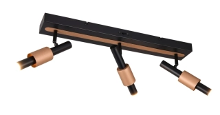 Trio Leuchten 855310332 IKARIS - LED stropní svítidlo v černé a kávové barvě s přepínačem barvy světla 2300 + 3000 + 4000K, LED 13,5W