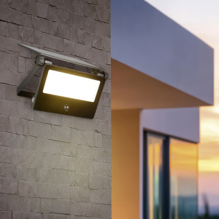 Trio Leuchten R22109132 MOURA - LED výkonné venkovní solární svítidlo s pohybovým čidlem, LED 110W, 1100lm, 3000+4000+6000K, IP54