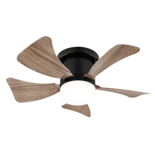 Globo 03609H HINES - Stropní LED ventilátor s dálkovým ovladačem, LED 9W, 2700-6500K, Ø 40cm, imitace dřeva