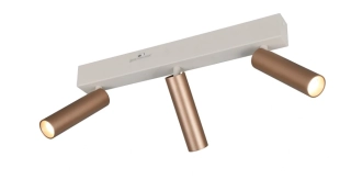 Trio Leuchten 849210365 AMBALA - LED stropní bodové svítidlo v kávové barvě s přepínačem barvy světla 2300 + 3000 + 4000K, LED 3 x 5,5W