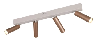 Trio Leuchten 849210465 AMBALA - LED stropní bodové svítidlo v kávové barvě s přepínačem barvy světla 2300 + 3000 + 4000K, LED 4 x 5,5W