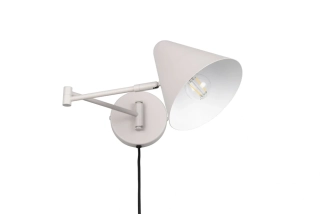 Trio Leuchten 263970176 COSIMA - Nástěnná lampa na kloubech s kabelem do zásuvky v teple šedé barvě, 1 x E14