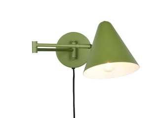 Trio Leuchten 263970115 COSIMA - Nástěnná čtecí lampa na kloubech s kabelem do zásuvky v zelené barvě, 1 x E14